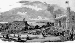 J F Draper's drawing of Queen Victoria's 1859 visit to the school named in her honour