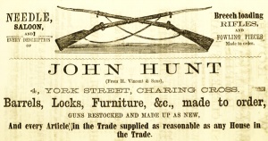 John Hunt's gun shop was in York Street before he moved to King Street