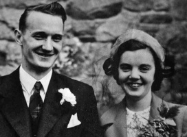 Colin Flambard and his wife Eileen Ada, nee Mallows (1928-2013) on their wedding day in 1951