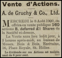 A share offer in Chronique de Jersey in 1900
