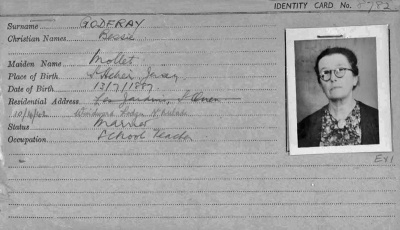 Headmistress Bessie Godfray's Occupation registration card