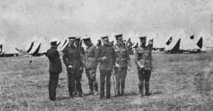 An inspection party at Don Bridge of the Lieut-Governor and senior Militia officers