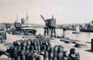 Potato barrels on the Albert Pier