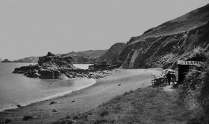 There was a tearoom at the top of the beach at Bouley Bay for many years, at least into the 1970s (Picture courtesy of Facebook Jersey Temps Passe group)