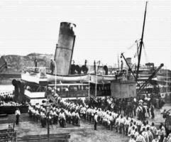 The Highland Light Infantry depart