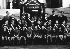 Boys Brigade at Grove Place in 1947
