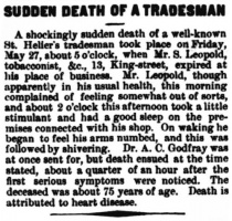 Announcement of Sigmund Leopold's death