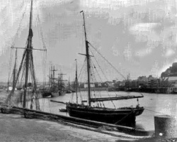 View of St Helier Harbour in the 1870s by Ernest Baudoux