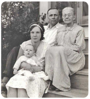 Four generations: Mary Jane Mudge Crawford, nee Bartlett, born in St Helier in 1856, with her son Andrew, granddaughter Marion, and her daughter