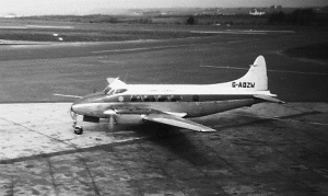 A Channel Airways Dove in 1959 - the smaller, two-engine version of the Heron
