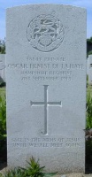 Oscar Ernest de La Haye, Terlincthun British Cemetery, Wimille