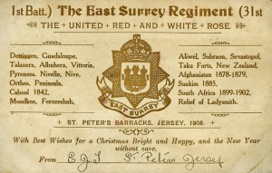 A 1905 Christmas card for the East Surreys