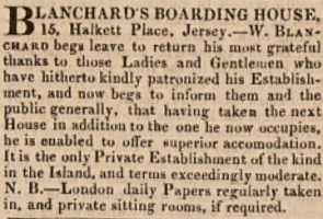 Blanchard’s boarding house was at 15 Halkett Place in 1832 ...