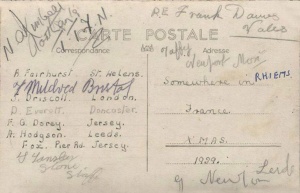 Someone has later added to the names on the back of the photograph that this was taken in 'Rhiems', presumable Reims, to the east of Paris