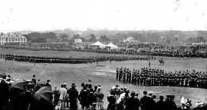 A Militia review on Grouville Common in 1897