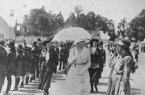 Princess Mary inspecting Girl Guides