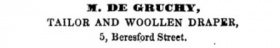 Matthew de Gruchy; 1852 advertisement