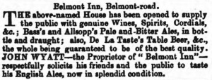 Belmont Arms, 1860