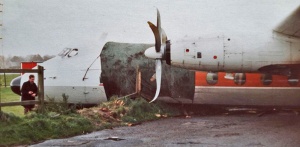 The Herald which crashed through the perimeter fence on Christmas Eve 1974