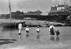 A family fishing at the Ecrehous