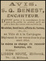 S G Benest, the Millbrook grocer, was also an auctioneer