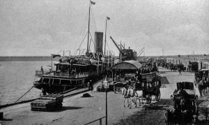 A steamship about to depart from the Albert Pier