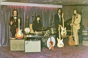 Simon Raverne at Les Arches in 1972. From left to right: Richard Melhuish (now in Modesto, California), Martin Samuel (now in Fort Lauderdale, Florida), Taffy Edwards, Simon Raverne (Jersey).