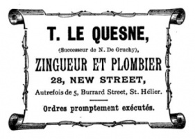 1887 advert from L'Almanach de la Gazette de Jersey
