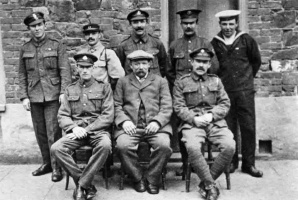 Alfred Charles Renouf sitting in the middle of the front row, surrounded by some of his sons and sons-in-law