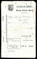 Alice Baudains' bread ration book from the Occupation years