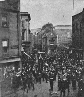 The Town Regiment marches through Charing Cross in 1893