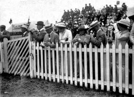 A good crowd enjoys horse racing at Les Quennevais