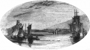 An early etching of sailing vessels off Noirmont