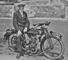 Albert Hotton with his Royal Enfield in 1926