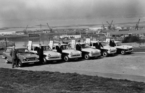 New delivery vans photographed at South Hill in the 1960s