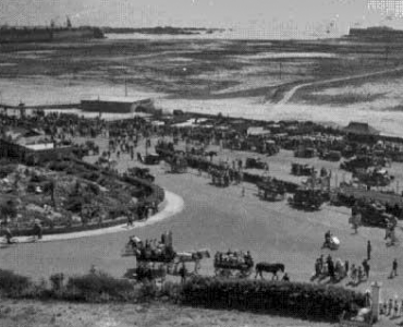 Islanders gather at West Park on 12 May 1945
