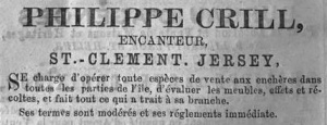Philippe Crill, auctioneer in St Clement in 1875
