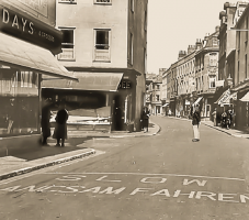 English/German road markings during the Occupation