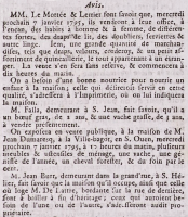 1795 newspaper advert