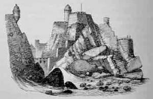 An 1858 impression of the castle by C Walter Cooper