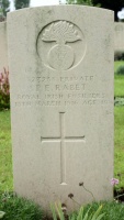 The grave of Great War casualty Pierre Ernest Rabet at Sailly Labourse Communal Cemetery, Pas de Calais