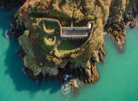 A drone photograph of Fort Leicester by Chris Brookes