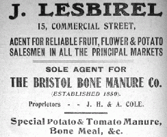 J Lesbirel, horticultural supplier of Commercial Street