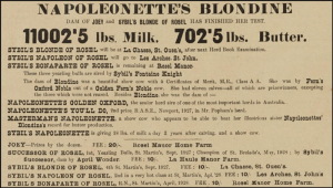 Advert in Chronique de Jersey in 1931 when the manor had a successful dairy farm