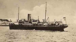 The Caesarea approaches St Helier on her maiden voyage in 1910
