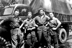 Raymond John de La Haye on the left with Army colleagues