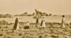 On the rocks at Corbiere in 1906