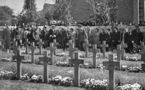 A burial ceremony in the military cemetery