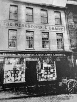 Charles Le Feuvre's Beresford Library. Charles was born in St Helier in 1816, the son of Philippe (1771-1832) and Marie, nee Le Sueur. After his death in 1887 the library was taken over by Labey and Blampied