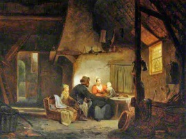 Dutch interior, 1848; Egidius Linnig